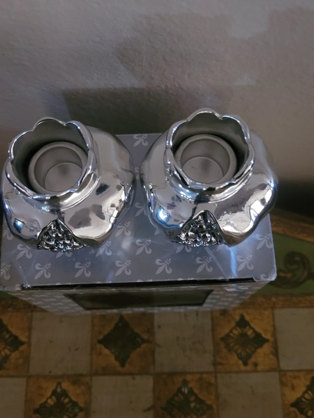 Silver Decorative Pair - Contemporary Metallic Home Accent